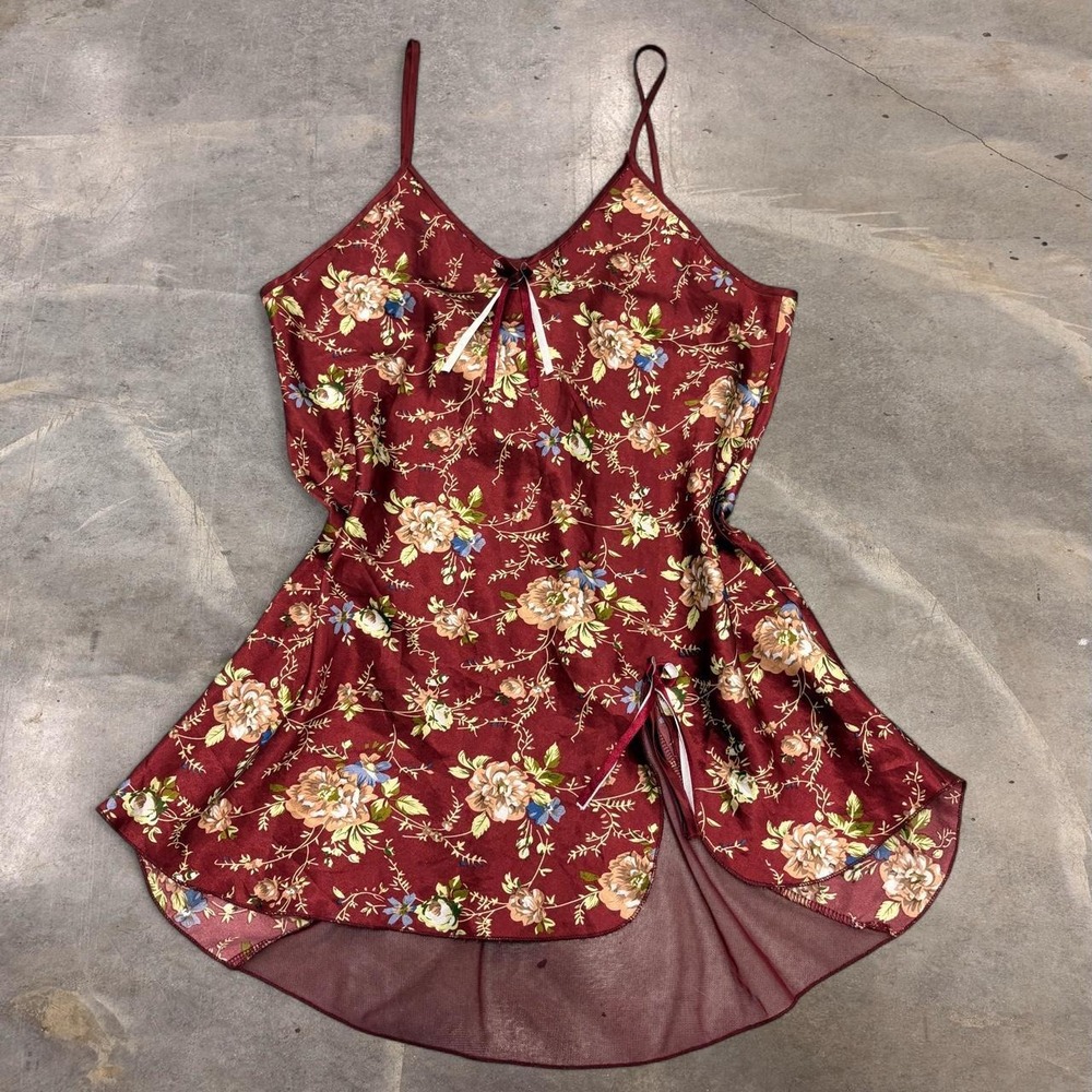 Y2K Night Line Floral Lace Up Slip Cami Top